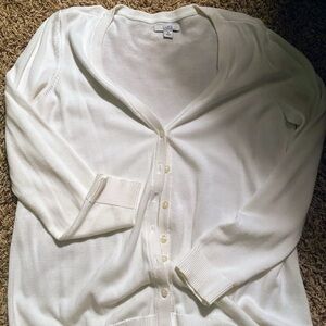Croft & Barrow Classic White  Cardigan

Size M